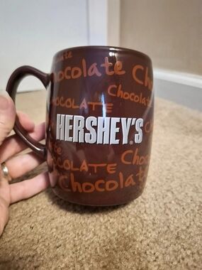 Hershey's Chocolate Pattern Coffee Mug Brown & Orange